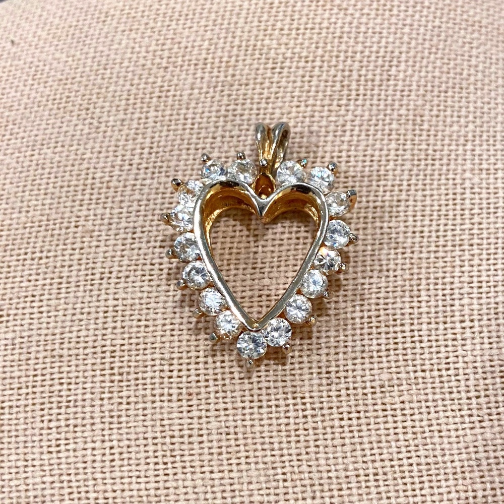 S8-BUNDLE ONLY-Vintage Rhinestone Heart Pendant